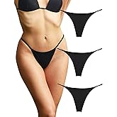 KUKU PANDA Cotton Thongs for Women Sexy Seamless Woman G String Panties 3 Pack Set