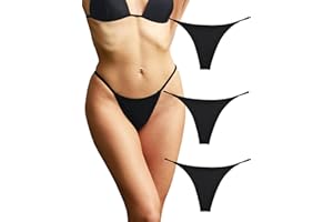 KUKU PANDA Cotton Thongs for Women Sexy Seamless Woman G String Panties 3 Pack Set…