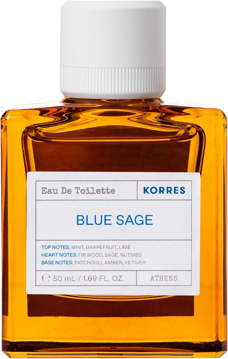 Korres Blue Sage Eau de Toilette for Him 50 ml, Fresh Citrus Vetiver