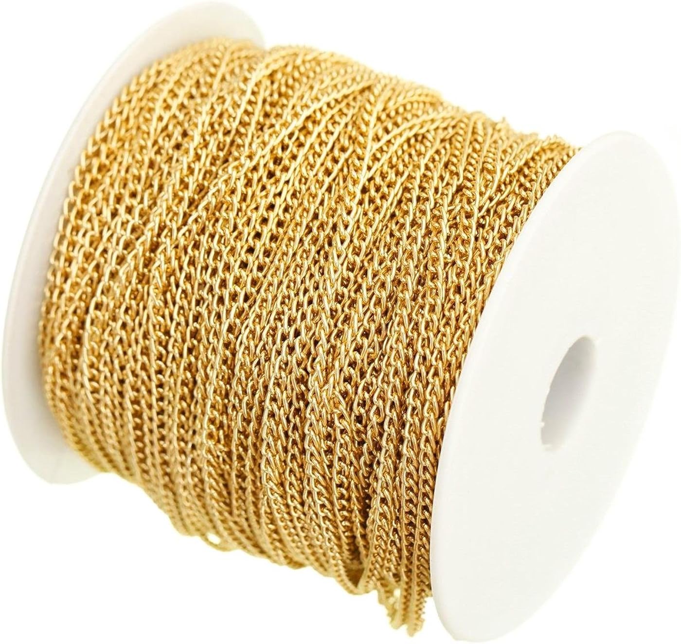 10 Metres of 3mm x 2mm Gold Plated Cable Craft Chain Womens Mens