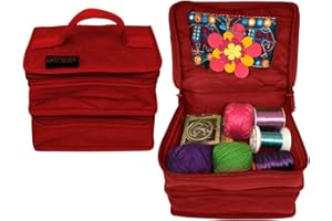 Yazzii Double Petite Craft Organizer Bag - Portable Storage Bag Organizer - Multipurpose Storage Organizer for Crafts, Toiletries, Medication, Cosmetics & Jewelry