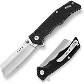 Buck Knives 252 Trunk EDC Pocket Knife, Cleaver Blade, Black, 3.1 oz | 3-3/4&rdquo; Cleaver 7Cr17MoV Steel Blade, G10 Handle, Slim Folding Pocket Knife with Blunt End, Includes Clip for Everyday Carry