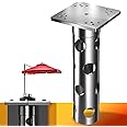 4smile In-ground umbrella base, stainless steel - In-ground umbrella holder, lifelong quality - Umbrella stand outdoor base, load capacity up to 2,200 lbs