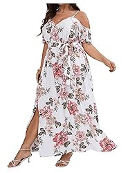 Floerns Women's Plus Size Cold Shoulder Short