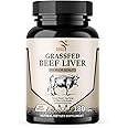 SMSHEALTHPRODUCTS.com Grass Fed Desiccated Beef Liver Capsules (120 Pills, 500mg Each) - Natural Iron, Vitamin A, B12 for Energy - Humanely Pasture Raised Undefatted Without Hormones or Chemicals