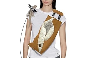 WATFOON Adjustable Fluffy Bearded Dragon Sling Carrier Bag, Reptile Carrier with Leash Harness Lizard Cage Accessories for Small Animal, Kitty, Ferrets, Squirrel, Hamsters,Parrot (Caramel)