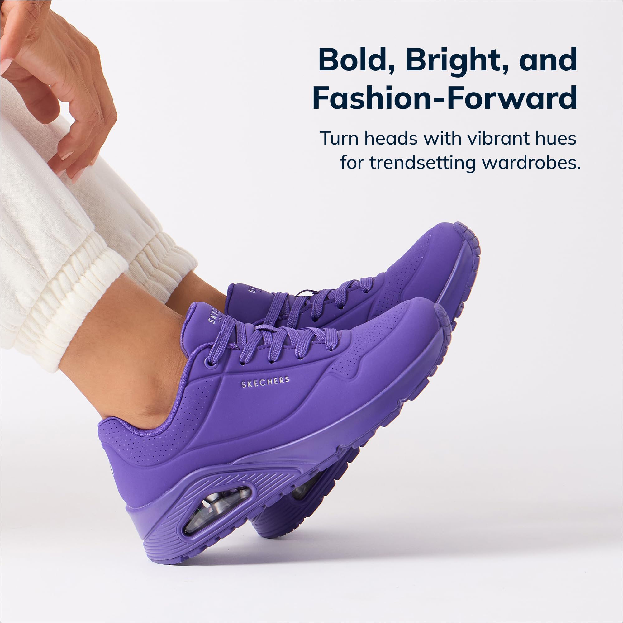 Skechers Women's Uno-Night Shades Sneaker Cooled Memory Foam, Skech-Air Midsole, Durabuck Upper