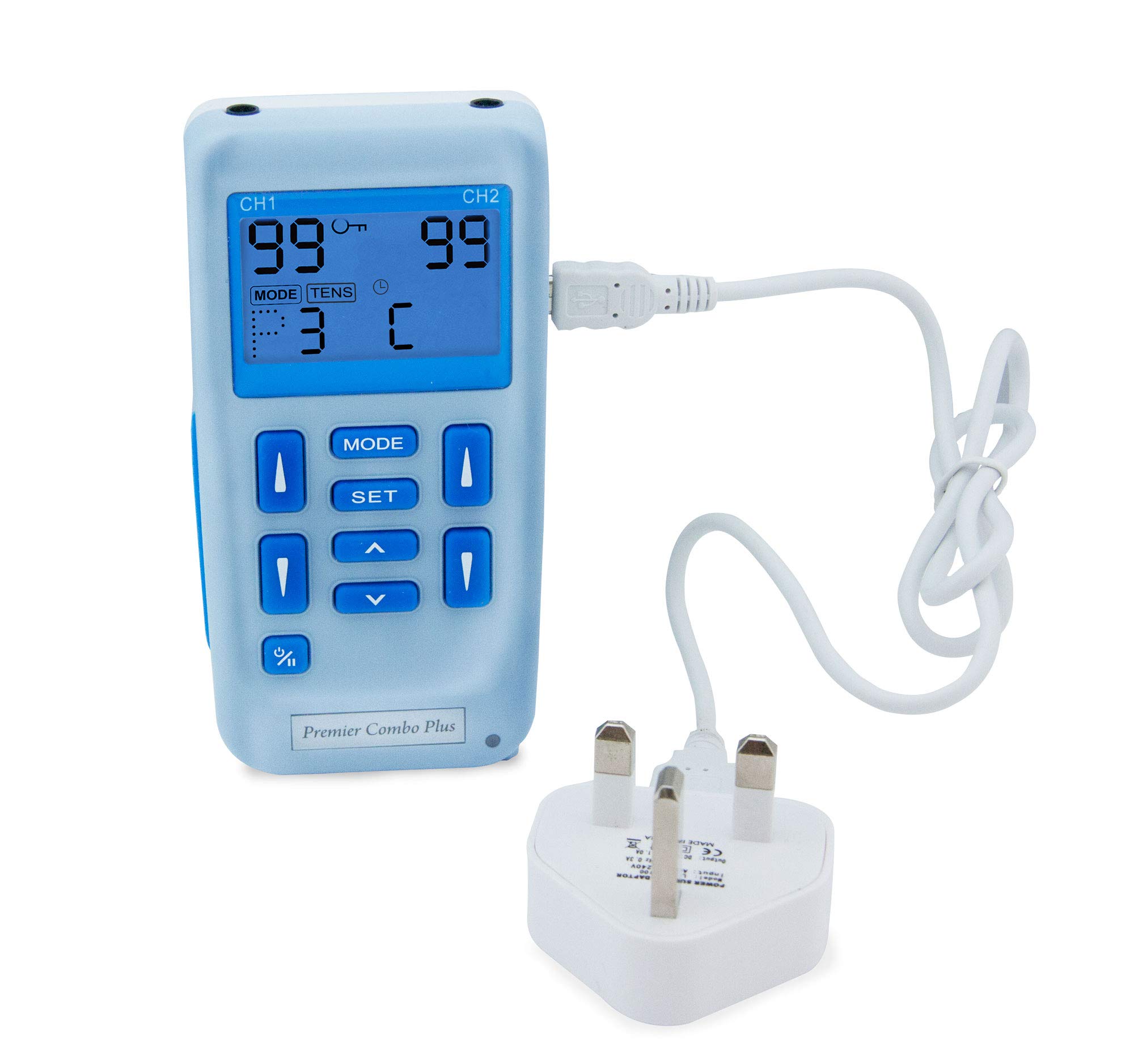 Premier TENS Machine by MedFit, Fully Rechargeable Dual Channel Tens and Muscle Stimulator with