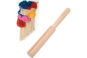 CYRANK Latch Hook Tool, Wooden Latch Hook Crochet Yarn Cutter Tool Handcraft Wooden Yarn Cutter for Tapestry Carpet Rug Making