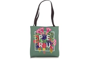 FAMILY HERITAGE GIFTS Flowers of Peru Word Art - Peruvian Pride Tote Bag