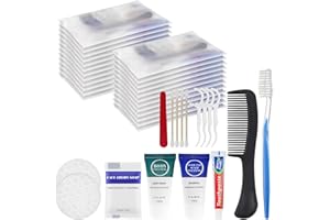 ZHJIANUP Toiletry Kits Travel Essentials Disposable Hygiene in Bulk, Trial Size Toiletries Supplies Individually Wrapped Traveling Personal Care Items, for Camping, Hotel, Homeless, Charity, 8-in-1 (40-Pack)