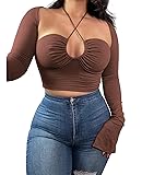 KERPELLY Women's Sexy Halter Criss Cross Tie Up