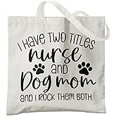 Veqzc Dog Mom Canvas Tote Bags - Reusable Grocery Bags for Shopping, Funny Dog Lover Gifts for Women