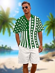 Hawaiian Shirts for Men St. Patrick's Day Summer