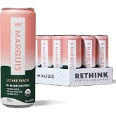 Marquis Energy Drink, Lychee Peach, Sugar-Free, Zero-Calorie, 12 Pack | Organic; 100mg Caffeine; 12oz Cans; Yerba Mate, Green Tea &amp; Green Coffee; Vitamin C &amp; Bs
