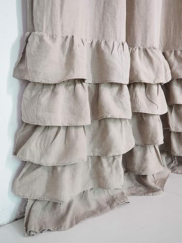 Amazon Com Linen Curtains With Ruffles Ruffled Linen Curtain
