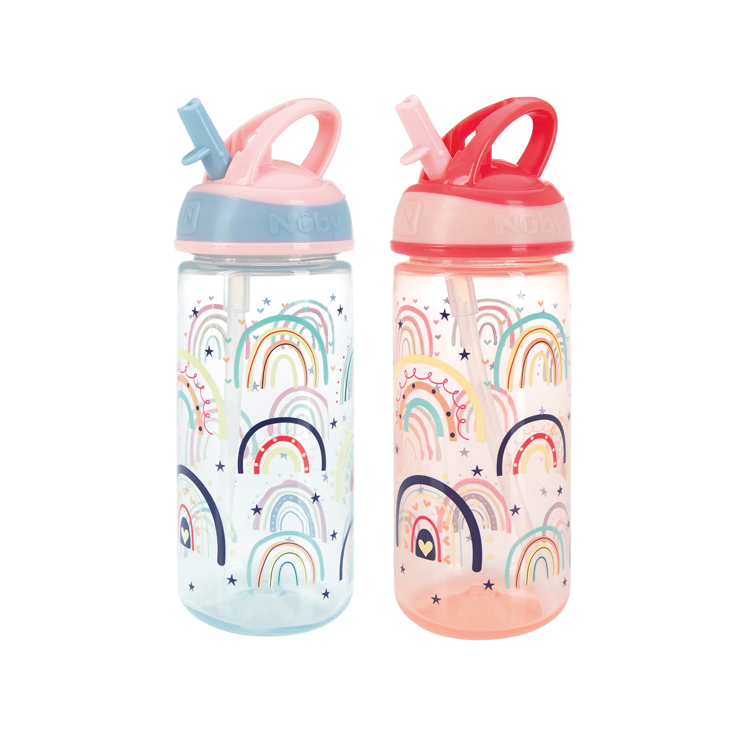 Nuby Sippy Cup, Rainbows, 540 ml (Pack of 2)