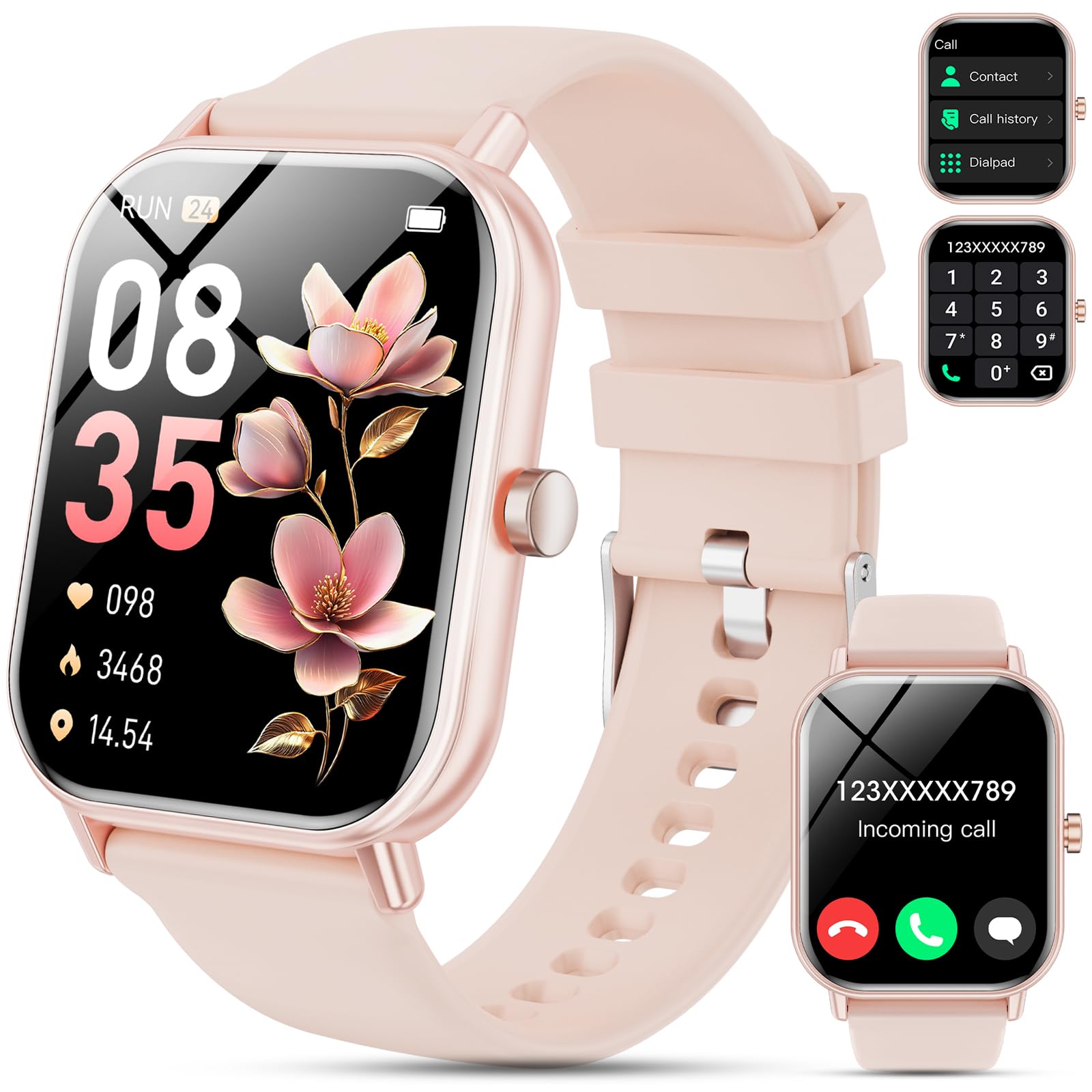 Haulvean Smart Watch for Men Women Answer/Make Calls,1.85''HD Smartwatch with 24/7 Heart Rate SpO2 Sleep Monitor,110+ Sports Fitness Watch,IP68 Waterproof Activity Tracker for Android iOS
