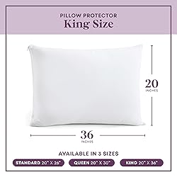 CirclesHome Pillow Protectors 4 Pack King Zippered