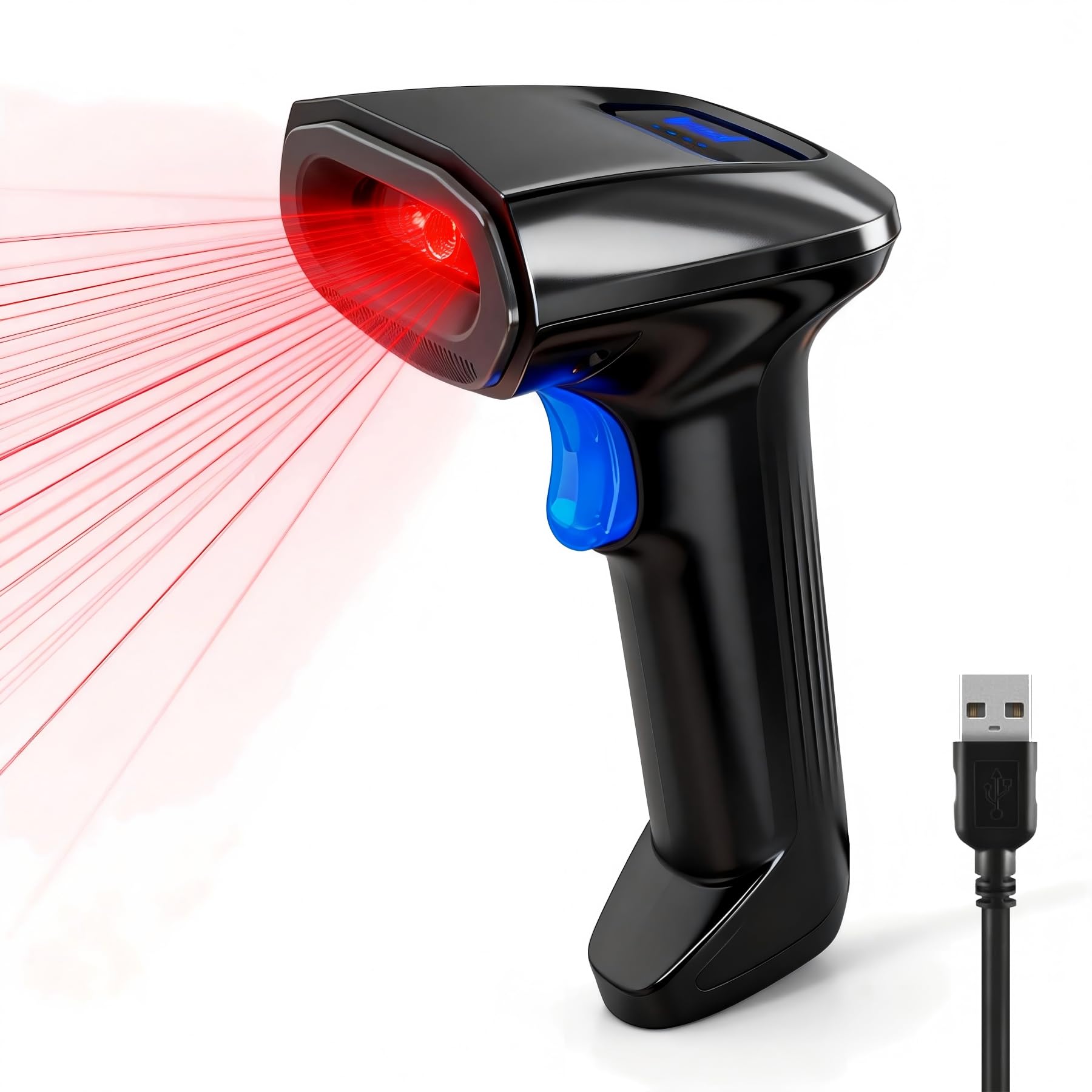 LENVII Wired Barcode Scanner 2D | Plug and Play QR Code Scanner | Handheld Barcode Reader 1D Barcode Scanner for Business, Supermarket, Logistics, Library | Compatible with 1D/2D Barcode Reading