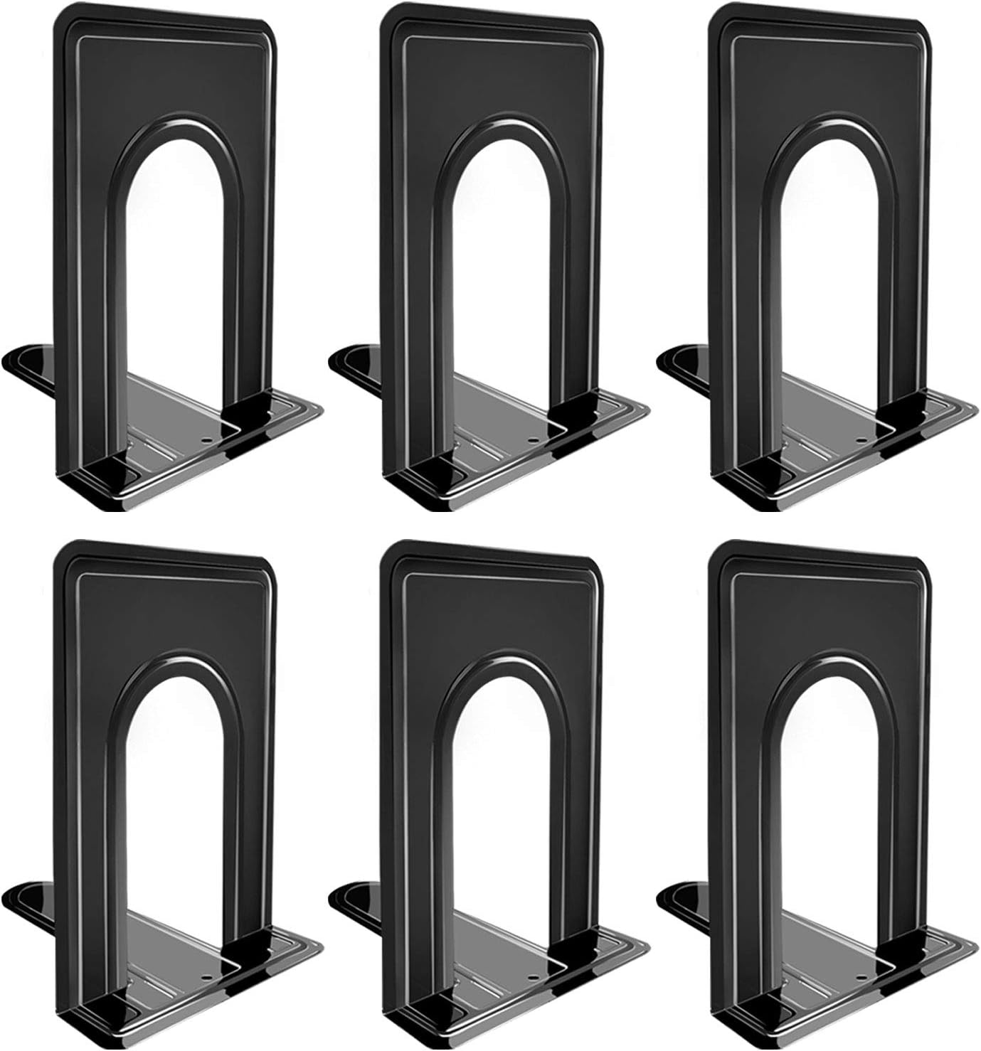 Umikk Bookends, Black Metal Nonskid Bookend Supports for
