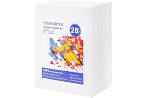 YOURSORTER Canvases for Painting 28 Pack, 11x14 inch Blank Painting Canvas Boards, Primed Acid-Free 100% Cotton Canvas Panels for Acrylic Oil Tempera Watercolor Paints, Art Supplies