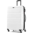 Samsonite Omni PC Hardside Expandable Luggage with Spinner Wheels, Checked-Large 28-Inch, White
