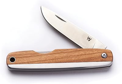 Whitby Pocket Knife Olive Wood Handle 2.25in Stainless Steel Folding EDC Knife