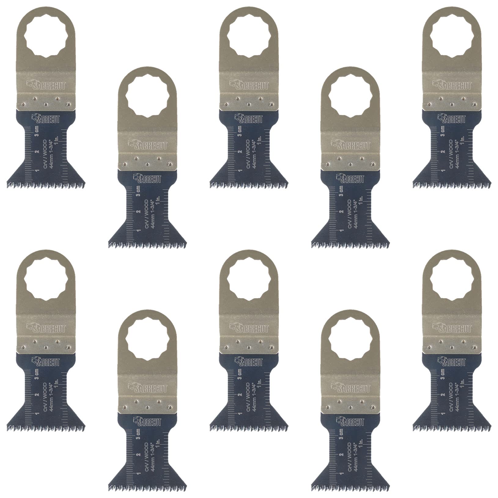 10 x SabreCut SC44J_10 44mm Japan Coarse Cut Blades Compatible with Fein SuperCut and Festool Vecturo (Non-StarLock) Oscillating Multitool Multi Tool Accessories