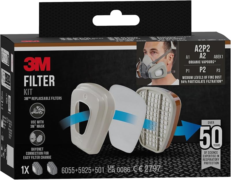 3M Spray Paint Filters 6002 CR A2P2 1 Kit White for 6000/7000 Series