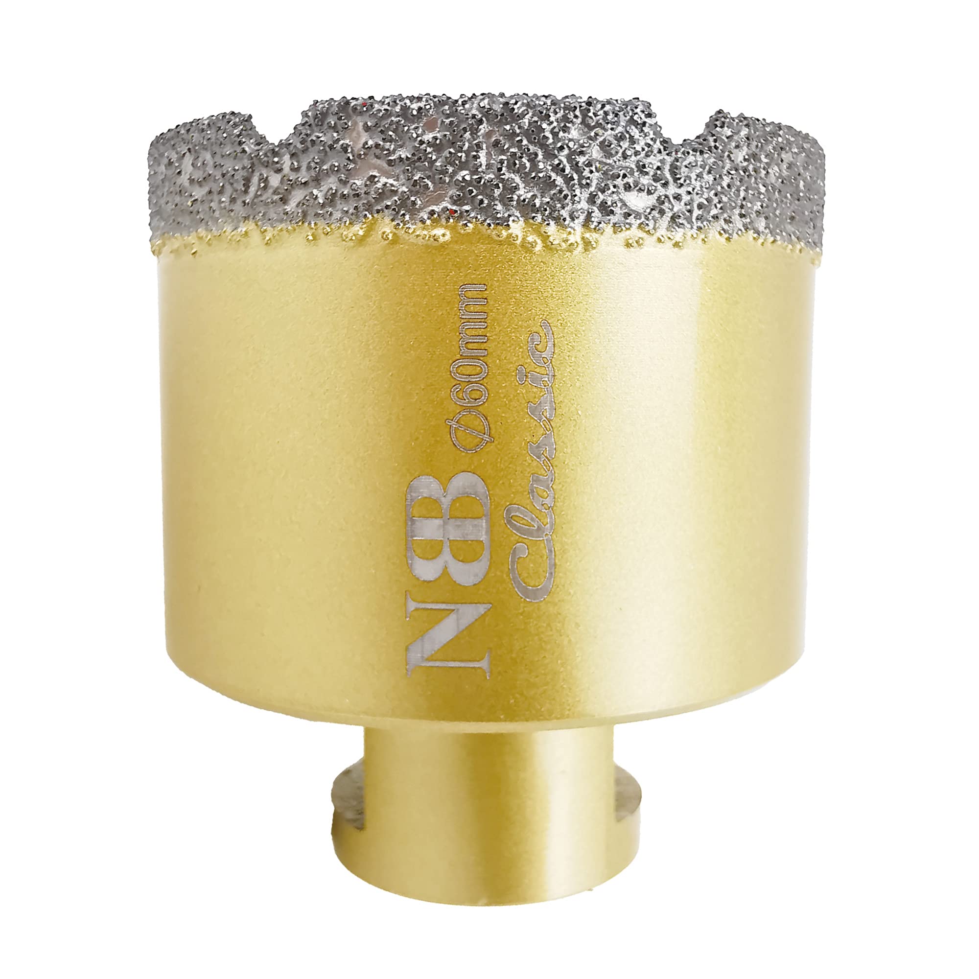 NBB vacuum brazed diamond hole saw with M14, Classic Golden type, diamond drill bit for dry or wet drilling professionally on hard porcelain, ceramic, tile, granite, marble,for angle grinder(1, 60mm) — image 1