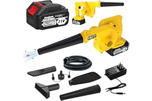 XABCHUI Leaf Blower Cordless with 4.0Ah Battery and Charger, 2-in-1 Handle Electric Blower & Vacuum, Lightweight Variable Speed 18000RPM 180MPH Mini Leaf Blower for Lawn Care/Dust/Pet Hair/Dust/Small Trash