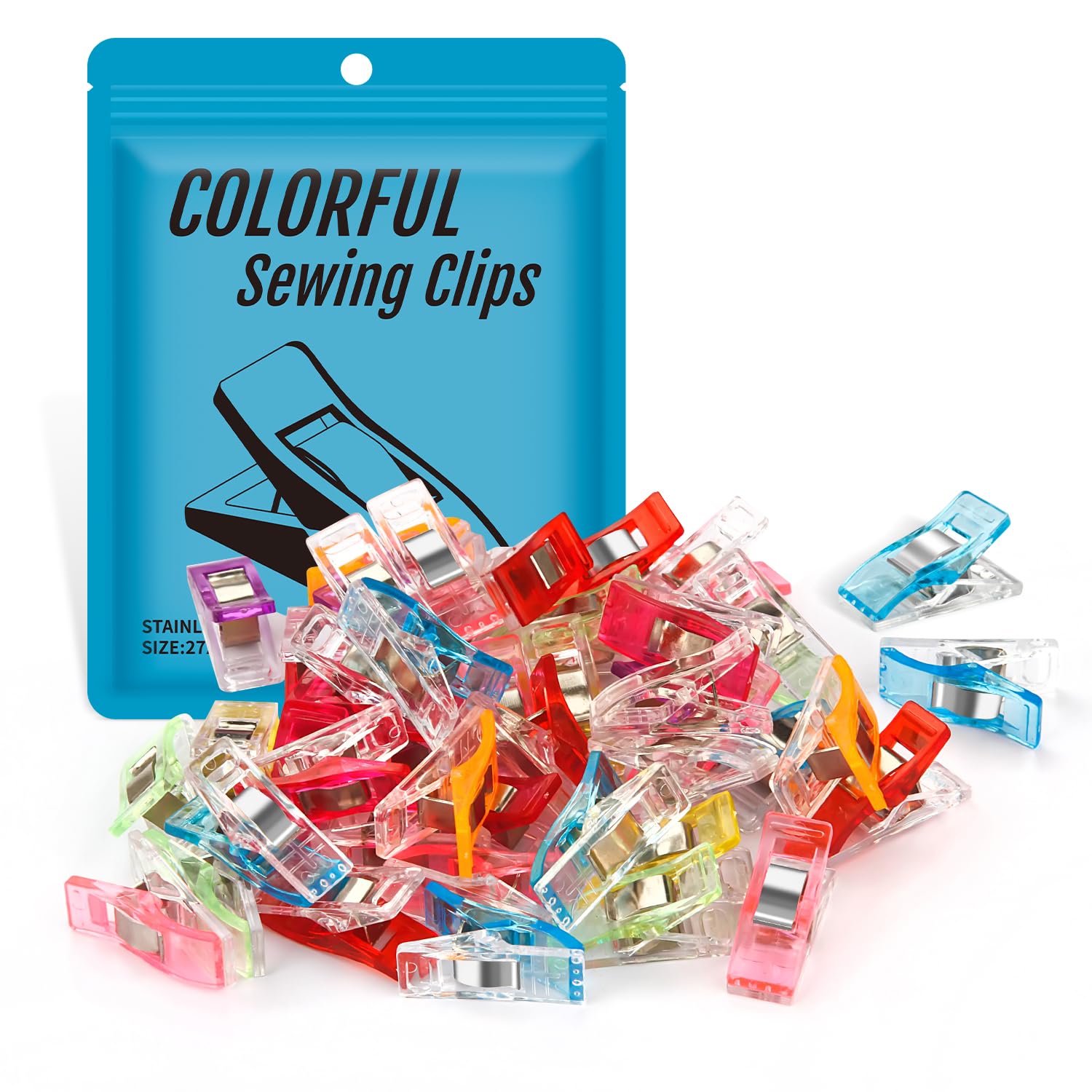 Ottemax Multipurpose Sewing Clips Pack of 60, Quilting Accessories to Replace Sewing Pins Pinning and Marking, Assorted Colors