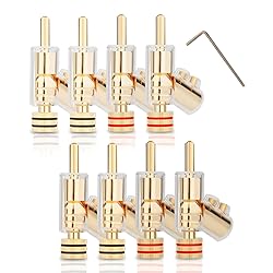Monosaudio Locking Banana Plugs 8Pcs 45 Degree