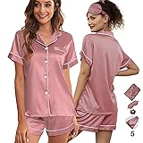 WJing Yi Jia 5Pcs Womens Soft Satin Pajama Set