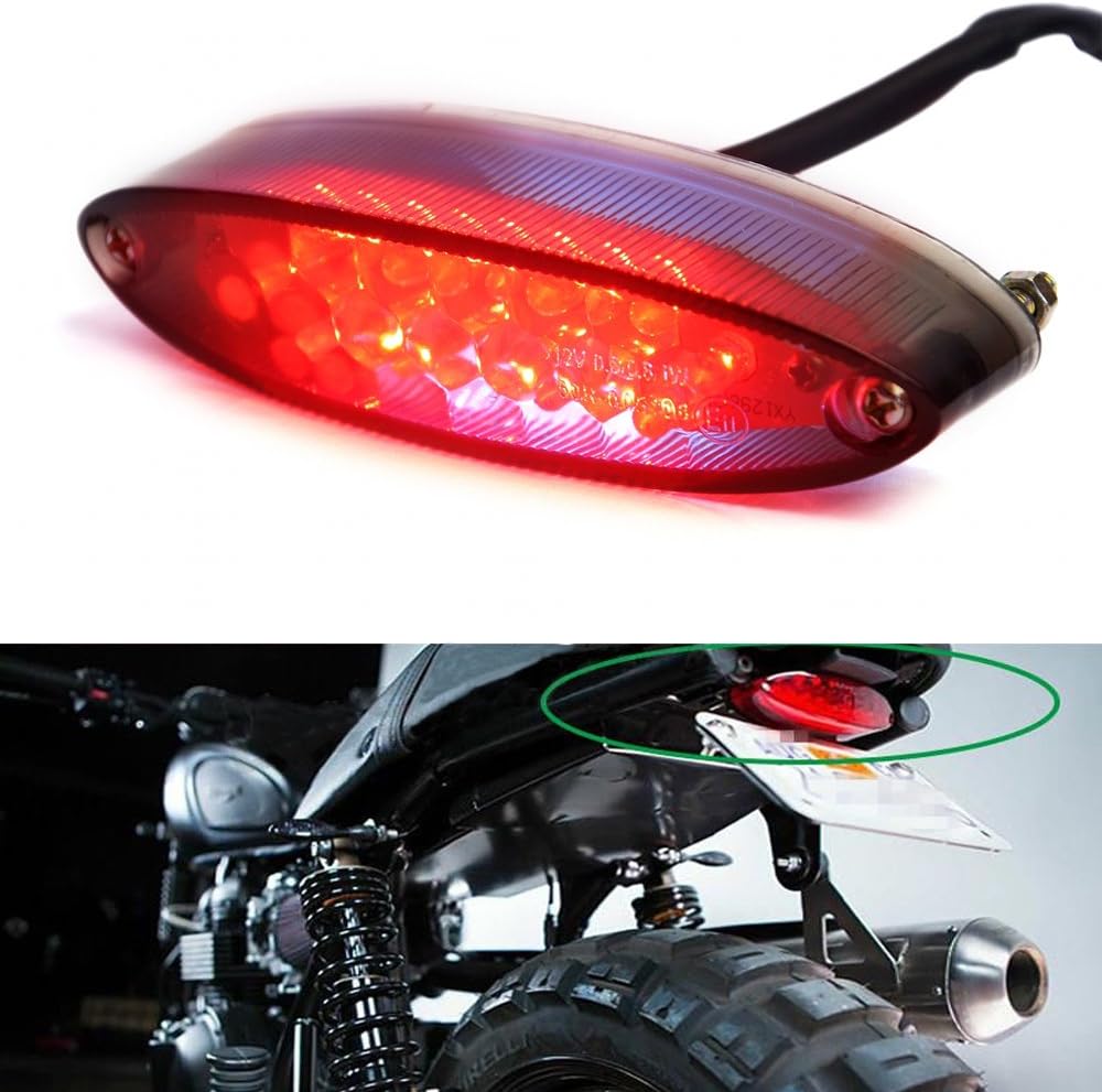 LED Motorrad Rücklicht - Bremslicht Mit Nummernschildbeleuchtung