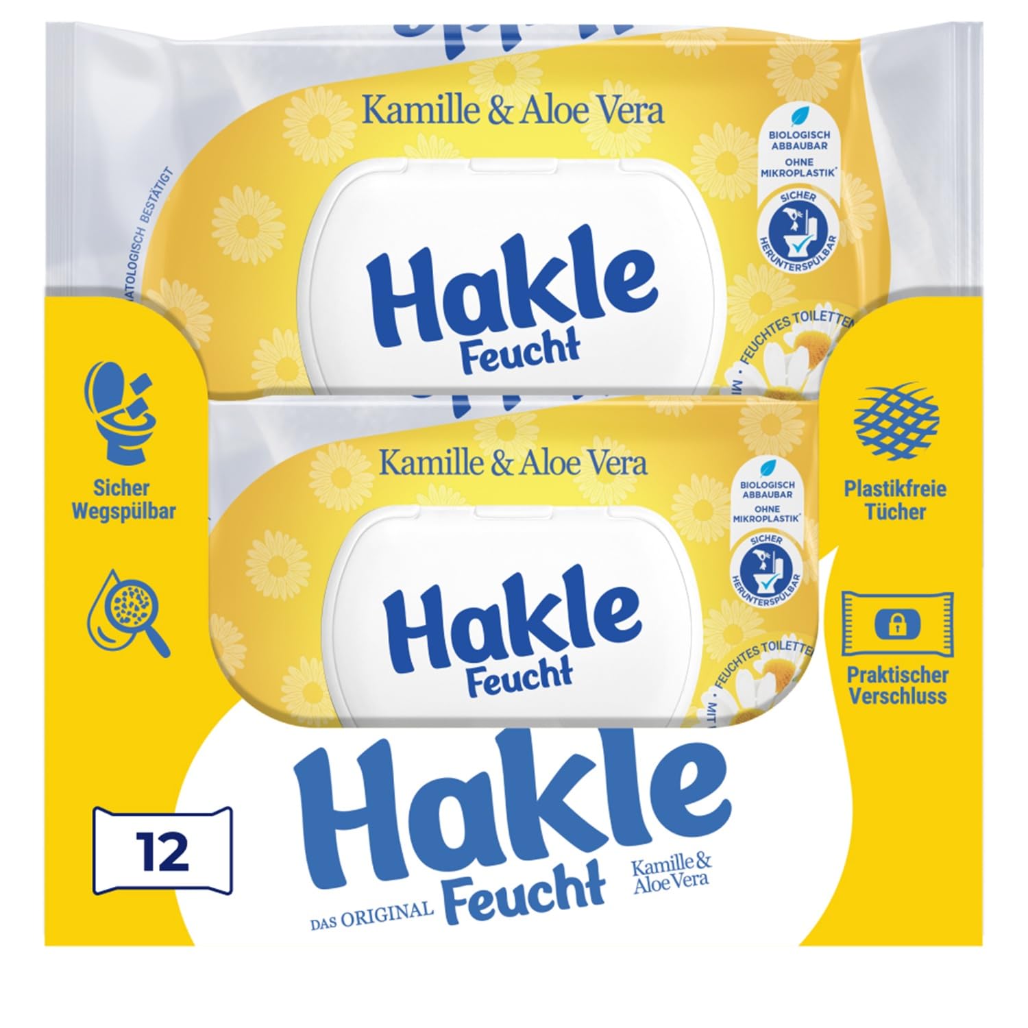 Hakle Feucht KAMILLE & ALOE VERA – 12x42 Blatt das Erfrischende Gefühl