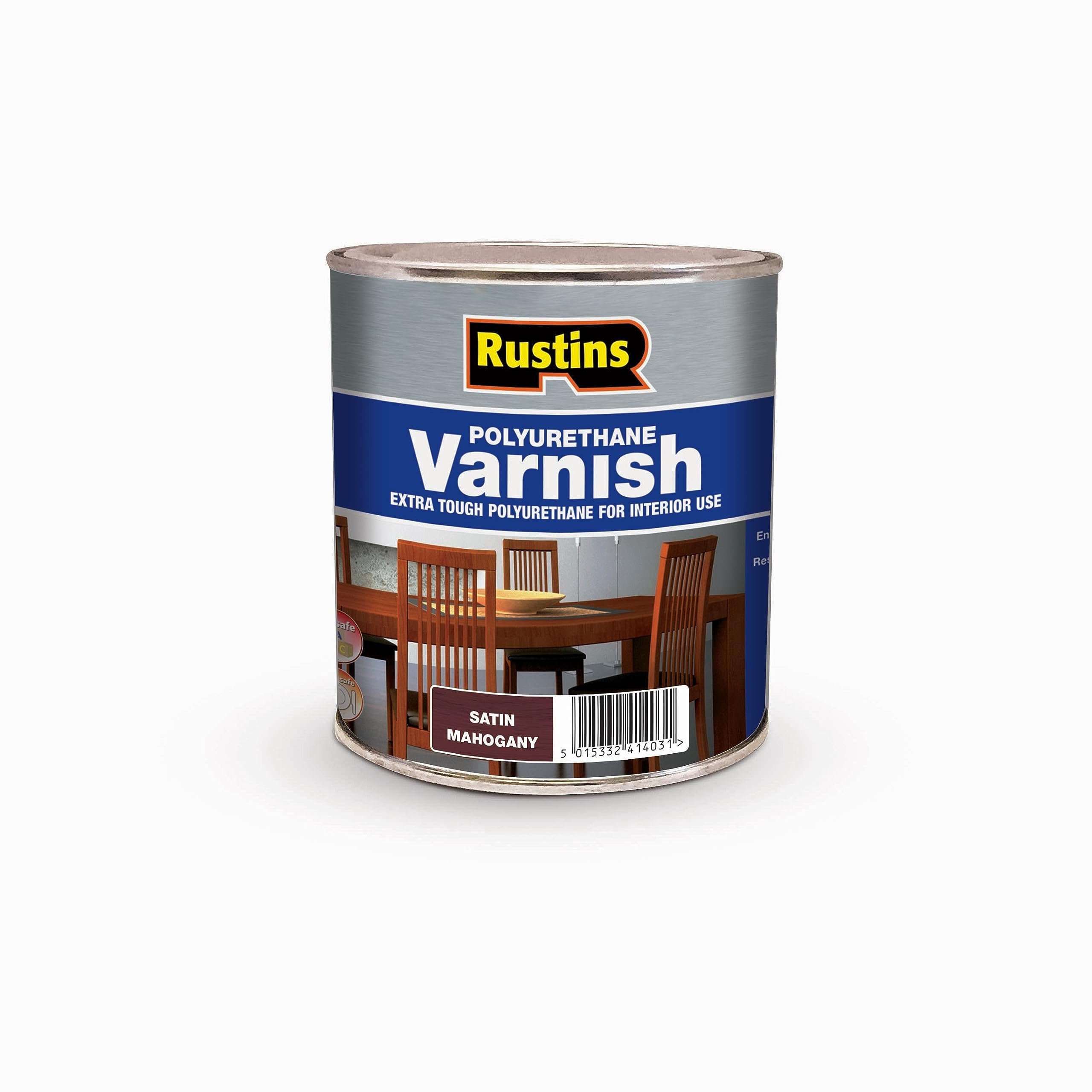Rustins Polyurethane Varnish Mahogany Satin 500ml