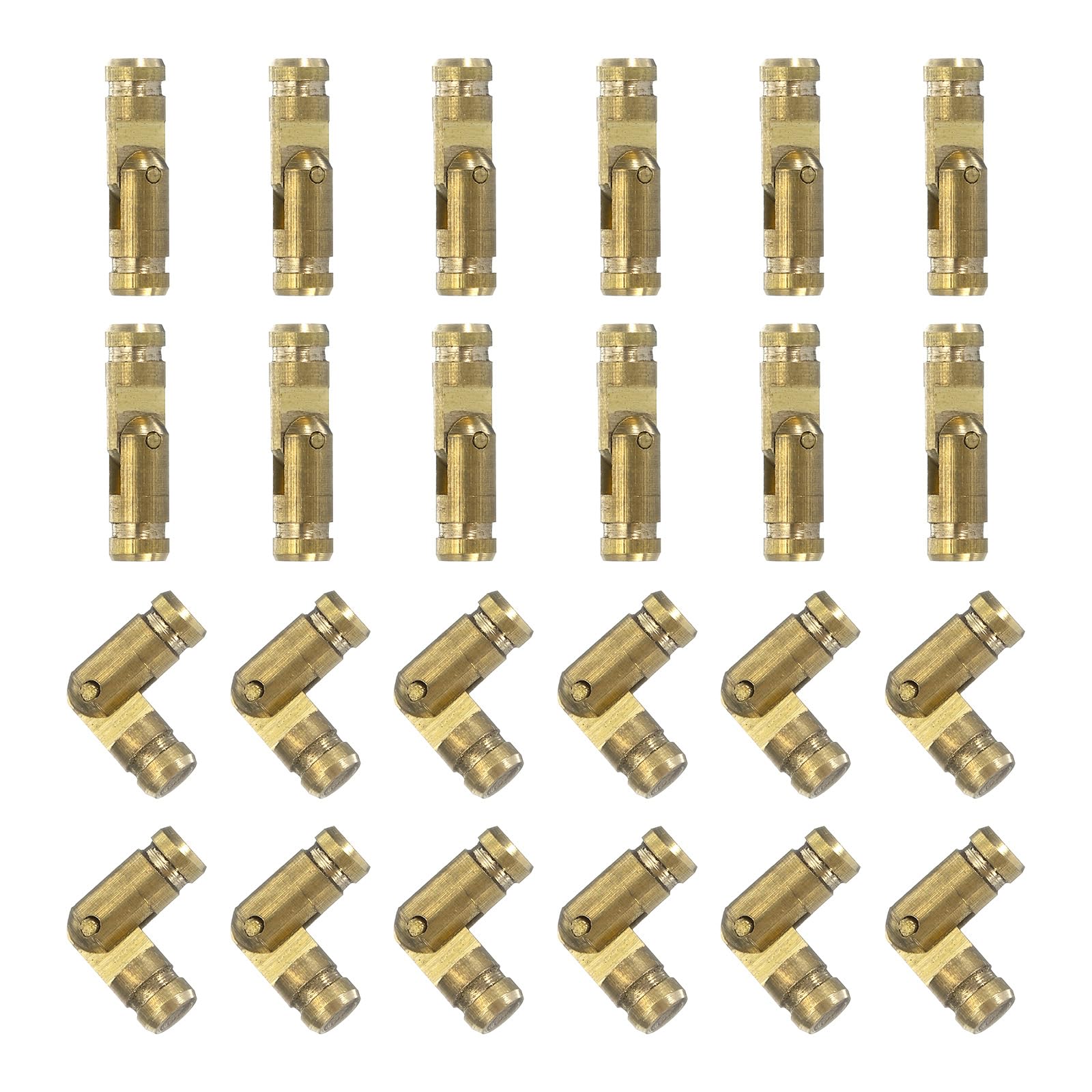 uxcell Invisible Brass Barrel Hinges, 40pcs 4x15mm Brass Concealed Hinges Folding Support Cylindrical Hidden Small Barrel Hinges for Jewelry Box