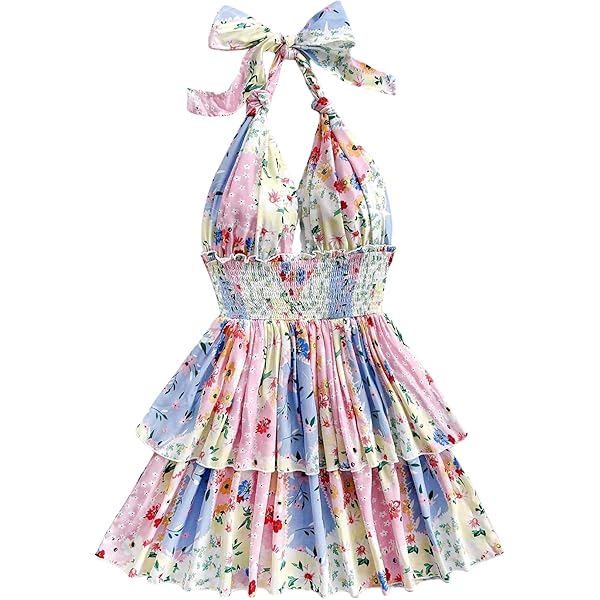deanna floral halter dress Deanna Mini Halter Dress