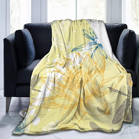 Amazon Co Jp 毛布 フランネル ブランケット トンボ 蓮の花 水彩画 防寒保温 柔軟 軽い掛け布団 洗濯ok エアコン対策 静電防止 車用 オフィス用 おしゃれ ホーム キッチン