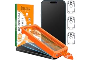 IMBZBK [Auto-Dust Removal] 3 Pack Matte Screen Protector for iPhone 17 Pro Max [Military Grade] Accessories, Case Friendly Film, 3 Tempered Glass Camera Lens Protector, Anti-Glare, Smooth as Silk