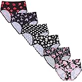 WhilyeePam Women's Underwear Plus Size XL-6XL Panties Briefs High Waist Rose Floral Print 6 Pack Undies