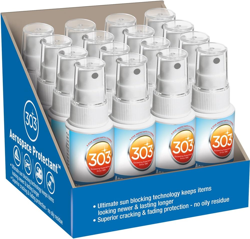 303 (30302) UV Protectant Spray for Vinyl, Plastic, Rubber, Fiberglass, Leather & More &ndash; Dust and Dirt Repellant - Non-Toxic, Matte Finish, 2 Fl. oz., (Pack of 16)