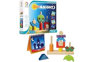 SmartGames Day & Night Wooden Cognitive Skill-Building Puzzle Game Featuring 48 Playful Challenges for Ages 2+