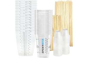 260 Piece EpoxyStix Ultimate Mixing Cup Combo Pack for Epoxy Resin and Paint - Includes 1oz Medicine, 10oz Graduated, 32oz Triangular Cups and 100 Mixing Sticks