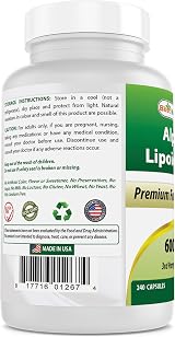 Best Naturals Alpha Lipoic Acid 600 mg 240 Capsules 240 Count view 3