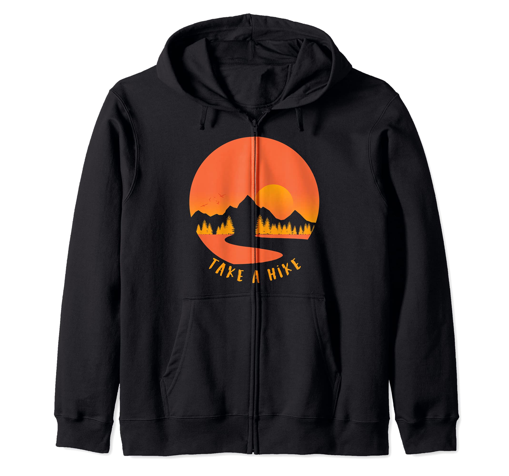 Take A Hike Vintage Camping Hiker Hiking Outdoors Nature Zip Hoodie