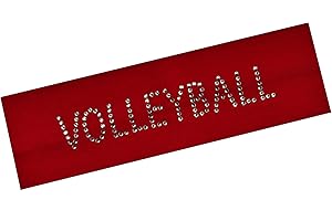 Funny Girl Designs VOLLEYBALL Rhinestone Cotton Stretch Headband for Girls Teens and Adults - Volleyball team gift