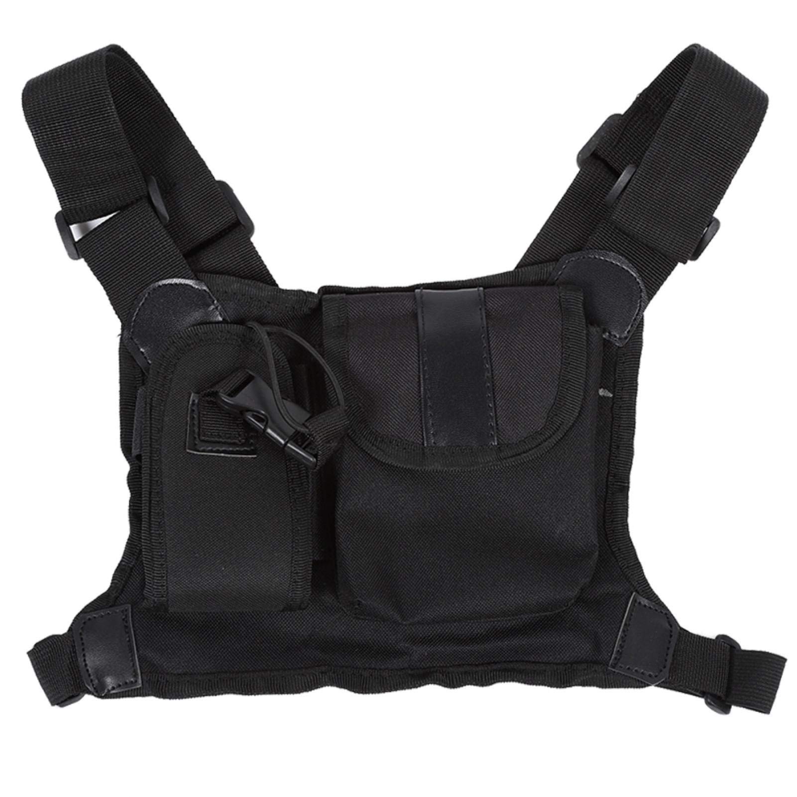 Goshyda Chest Pocket, Two Way Radio Chest Pocket Pack Backpack Pouch Holder Carry Case, for Police, Production Workshops, Construction Sites